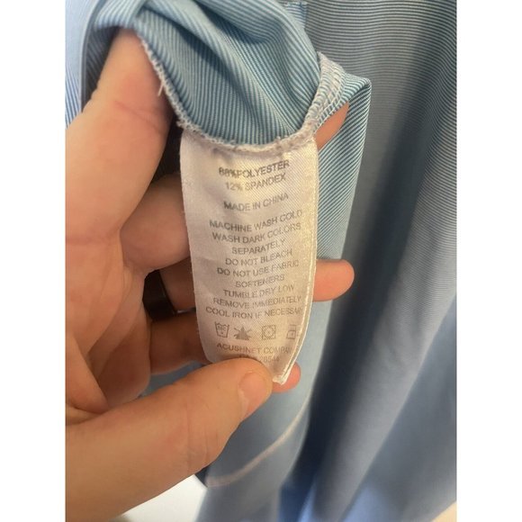 FootJoy FJ Men’s XXL Solid‎ Light Blue Polo Shirt Sleeve “Read” - Picture 8 of 11